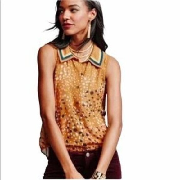 Cabi Cheers Women's Printed Sheer Sleeveless Blouse Size S - Picture 9 of 9
